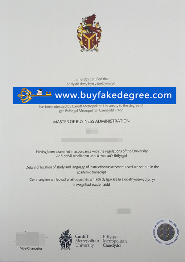 Make Fake Cardiff Metropolitan Univeresity degree online