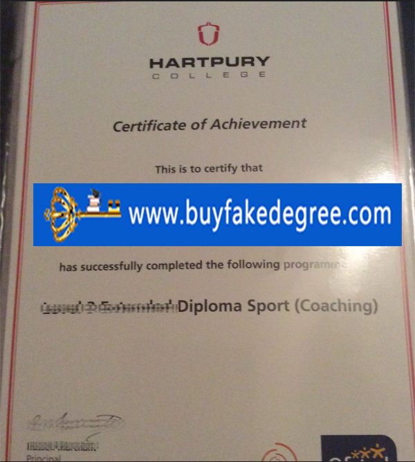 Buy Fake Hartpury College diploma certificate