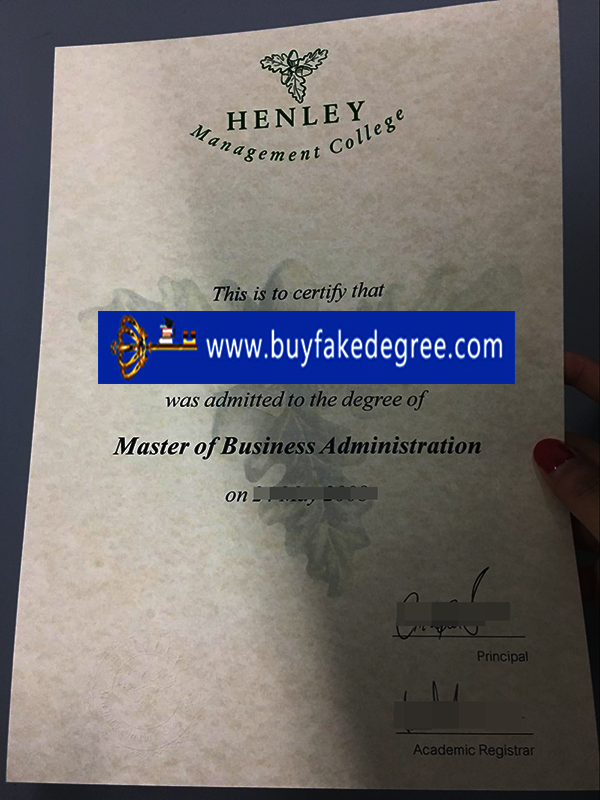 Order fake Henley Management College degree certificate