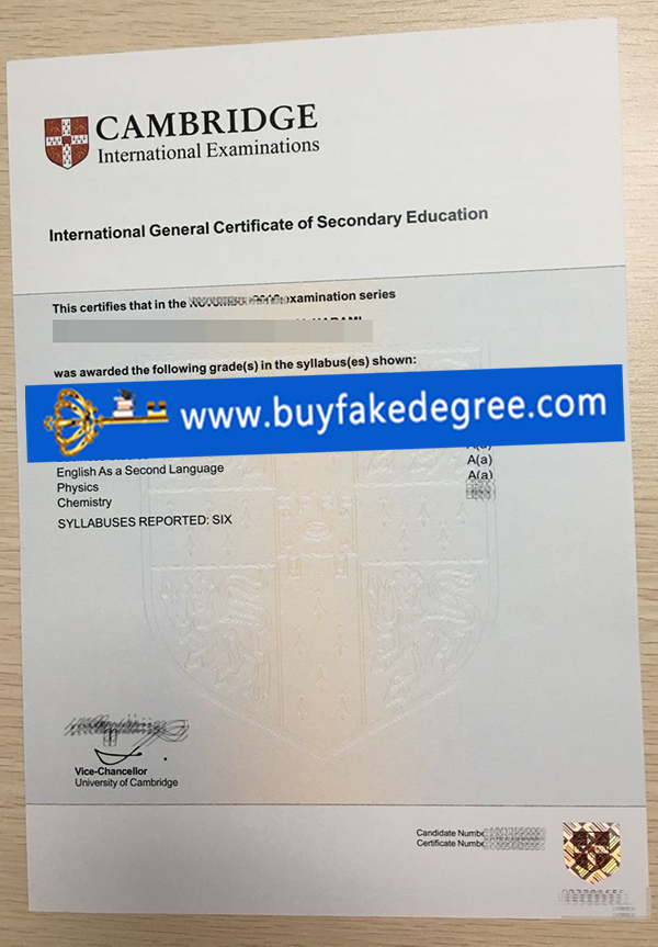 Cambridge IGCSE Certificate