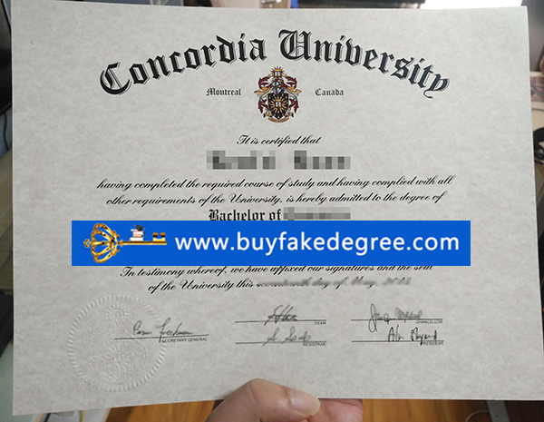 Concordia University diploma， Concordia University diploma certificate， buy fake Concordia University degree