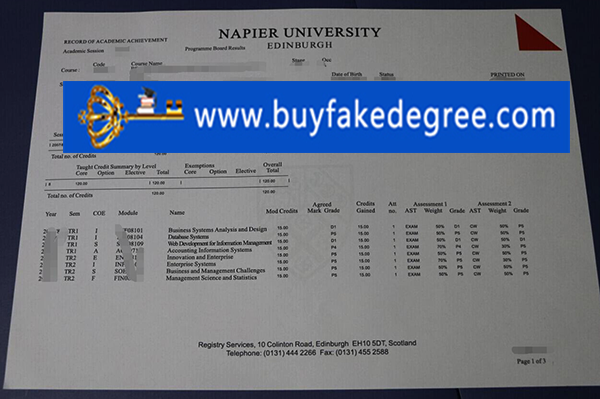Napier University Edinburgh transcript buy fake Napier University Edinburgh transcript