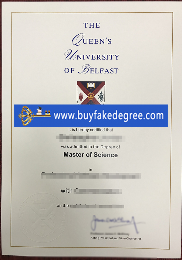 Queen's University of Belfast degree fake QUB diploma, fake QUB degree certificate