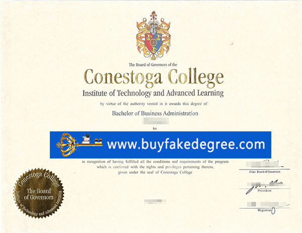 Conestoga College diploma, buy fake diploma of Conestoga College from buyfakedegree.com