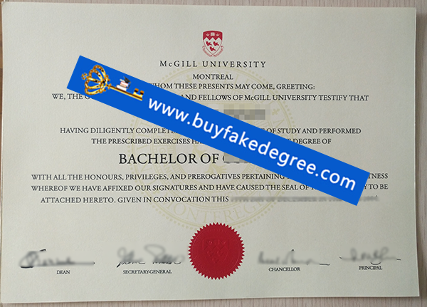 McGill University diploma, fake McGill University diploma, buy fake McGill University degree from buyfakedegree.com