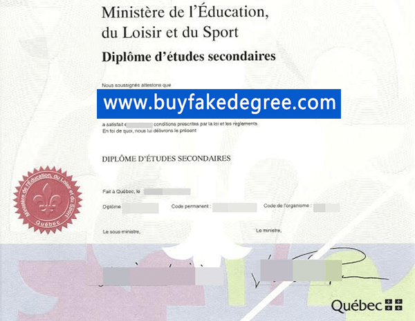 Quebec diploma certificate, buy fake Quebec diploma certificate, 