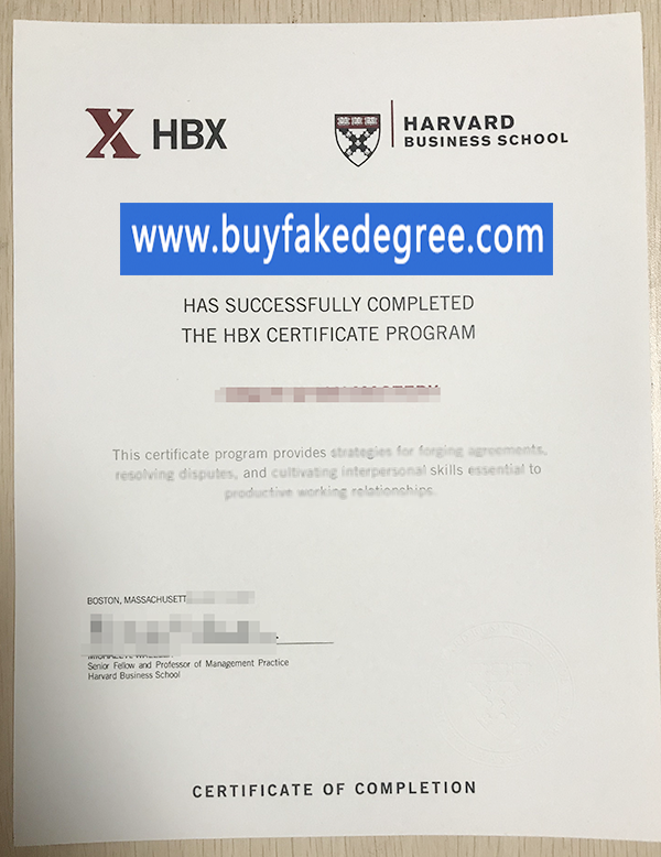 HBX diploma certificate，buy fake HBX diploma certificate, Havard Business School diploma certificate
