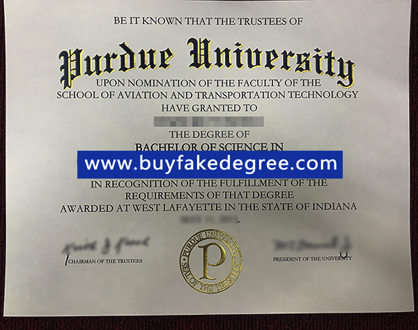 Purdue University degree certificate