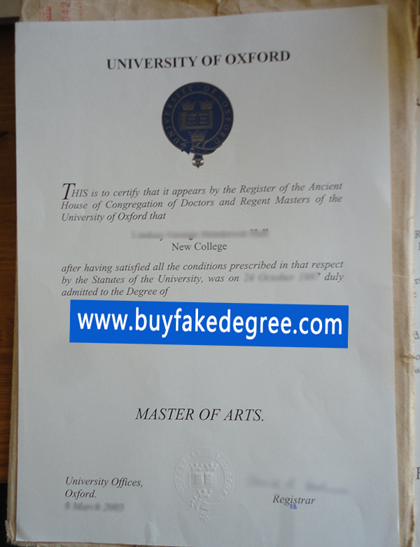 University of Oxford degree