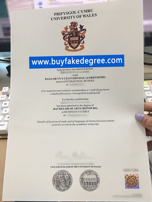 University of Wales Fake Degree Certificate