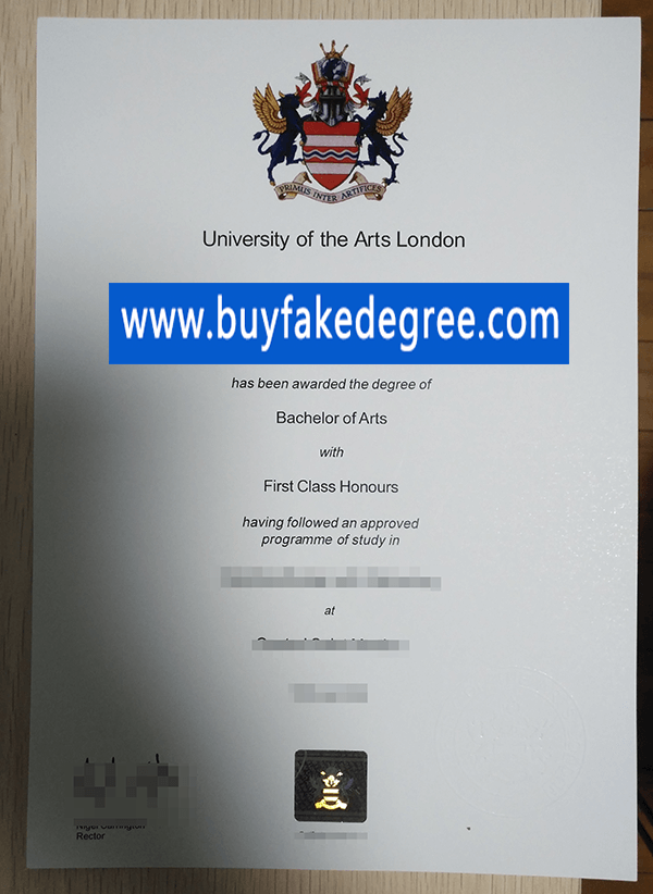 University of Arts London degree, University of Arts London diploma certificate