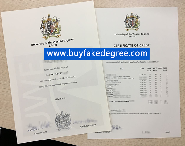 UWE Bristol degree and transcript, fake degree and transcript of UWE Bristol