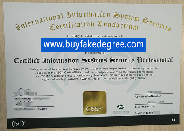 CISSP certificate, buy fake CISSP certificate