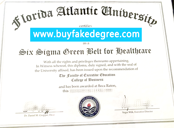 Florida Atlantic University certificate