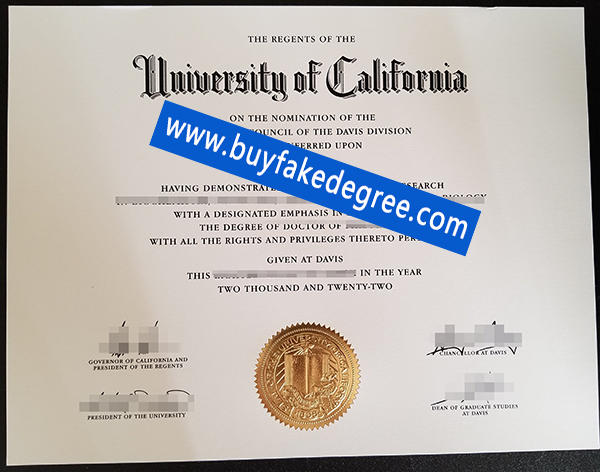 UC Davis degree sample from buyfakedegree