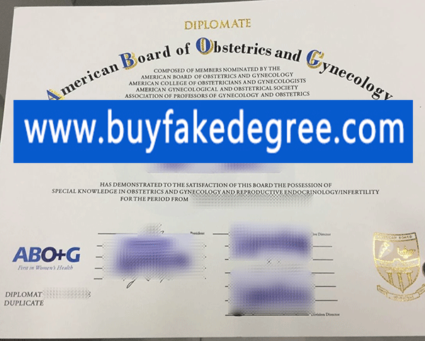 American Board of Obstetrics and Gynecology School Diploma