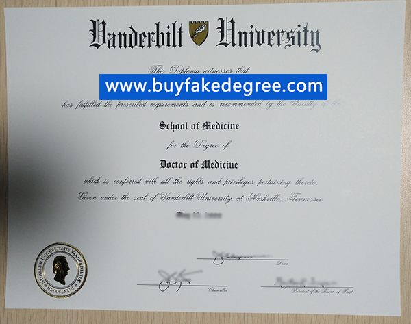 Fake Vanderbilt University diploma