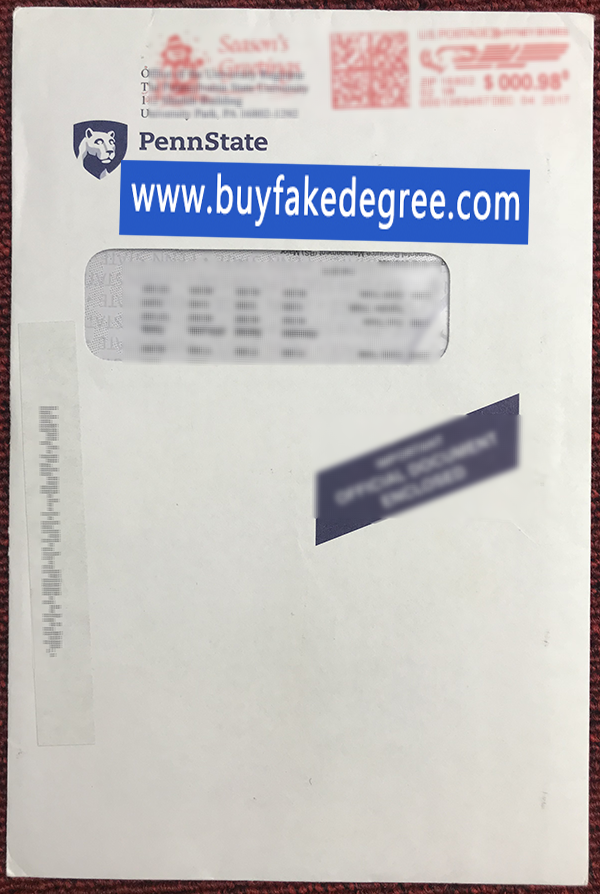 Penn State University envelope Buy fake Pennsylvania State Transcript Envelope