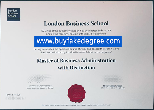 LBS MBA diploma Fake London Business School Degree Certificate