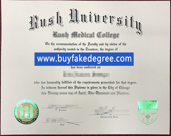 Rush University degree Replacement Fake Rush University diploma
