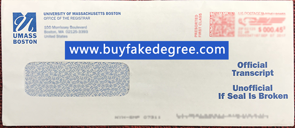 UMASS Boston envelope, buy fake UMASS Boston transcript sealed envelope, buy fake envelope 
