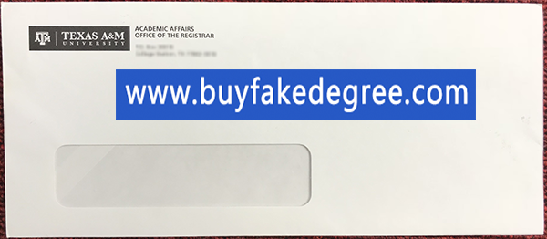 Texas AM University Fake Transcript Envelope, buy fake transcript, fake diploma