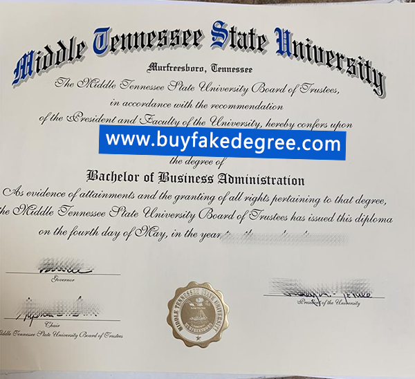 MTSU BBA degree, Middle Tennessee State University fake diploma, buy fake MTSU diploma