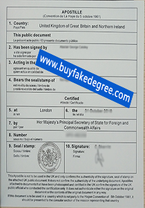 UK Apostille certificate, fake Apostille certificate