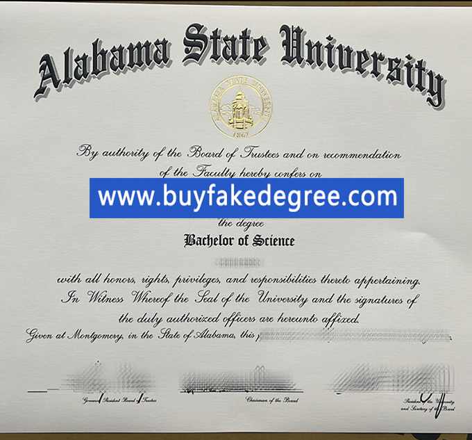 Alabama State University degree, fake Alabama State University diploma