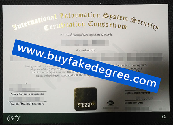 Certification Information System Security Professional certificate