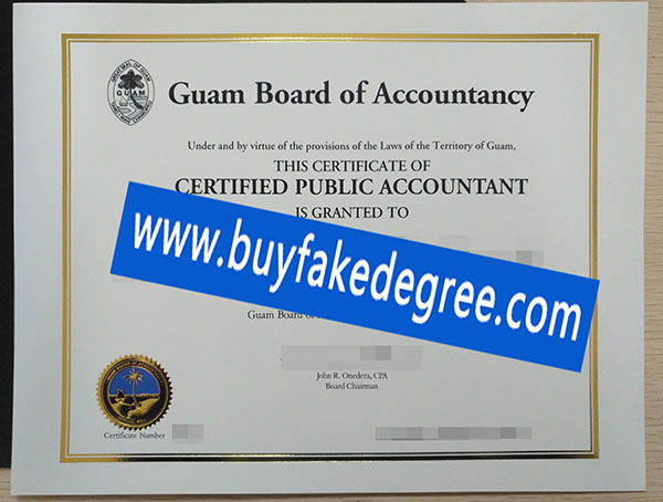 Guam Board of Accountancy certificate