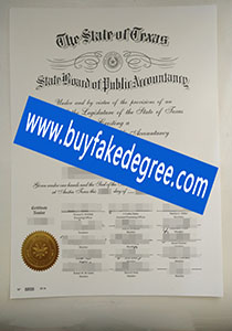 Sate of Texas certificate