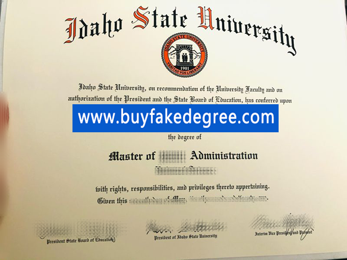 Idaho State University diploma, Idaho State University fake diploma certificate