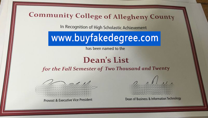 community college of Allegheny County certificate, fake community college of Allegheny County diploma